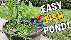 Easy NO-PLUG Fish Pond Tutorial For Back Patio / Deck