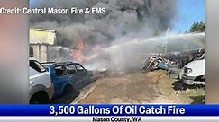 3,500 gallons of oil catch fire in Mason County auto wrecking yard