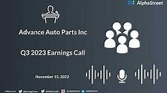 Advance Auto Parts Inc Q3 2023 Earnings Call