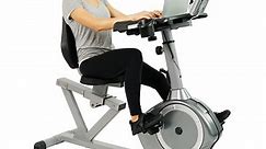 Sunny Health & Fitness Magnetic Indoor Stationary Recumbent Exercise Desk Bike Cardio Trainer, 350 lb Weight Capacity, SF-RBD4703