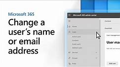 Change a user's name or email address