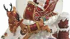 Northlight 5.5" Santa Claus on Sleigh with Reindeer Musical Christmas Snow Globe