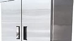 Commercial Freezer 2-Doors Solid Upright Reach in Two Section Stainless Steel NSF 54" Width, Capacity 47Cuft, Restaurant Quality Kitchen -8°F Cold al32Adup1