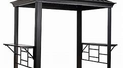 Sojag 6-ft x 8-ft Messina Dark Grey Metal Rectangle Grill Gazebo with Steel Roof Lowes.com