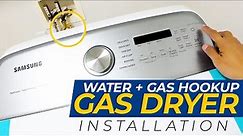 SAMSUNG Gas Dryer Install + [HOW TO] Add Water Line for Steam Sanitize