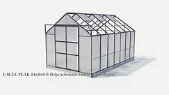 EAGLE PEAK 6 ft. W x 6 ft. D x 7 ft. H Outdoor Walk-In Polycarbonate Hobby Greenhouse, Green GHPC36V2-GRN-HD