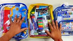 stationery collection, doms art set vs classmate stationery kit vs youva kit, makeup eraser, pen