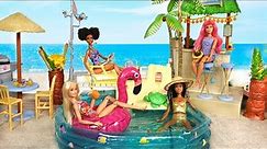 Barbie Dolls Summer Beach Vacation Morning Routine