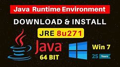 How to Download & Install Java JRE 8u271 on Windows 7 64 Bit