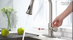 AMAZING FORCE Kitchen Faucet with Pull Down Sprayer 2 Modes Stainless Steel Kitchen Sink Faucet Single Handle Faucet for Kitchen Sink RV Kitchen Faucet Laundry Sink Faucet with 1.8GPM, Brushed Nickel