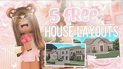 5 FREE Bloxburg Roleplay HOUSE LAYOUTS 🏠🌷 | 1 + 2 Story | Layouts + Speed Builds | Roblox