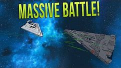 FIRST ORDER DREADNOUGHT vs STAR DESTROYER! - STAR WARS Epic Battle | Space Engineers