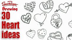 How to draw 30 different Valentines Hearts