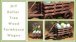 DIY Dollar Tree Farmhouse Wood Wagon - Farmhouse Rustic Room Decor