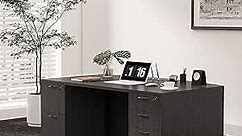 GINO Collection, 67" W Executive Office Desk with Two File Cabint