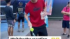 This guy’s reaction was everything 😂 Just a casual freestyle tennis session sipping on @DrinkBODYARMOR LYTE #LYTEUpTheOpen #reaction #trickshot | Stefan Bojic