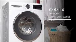 Bosch Series 6 All-in-One Washer Dryer, 10/6kg (WNA254U0SG)