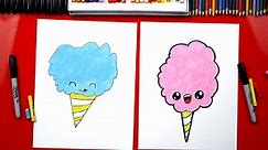 How To Draw Cartoon Cotton Candy - Art For Kids Hub -