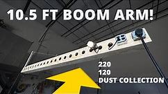 Workshop Boom Arm with Power and Dust Collection