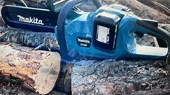 Makita dual battery chainsaw how much will a set of batteries cut