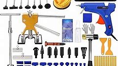 97PCS Paintless Dent Removal Kit, Car Dent Puller Kit Auto Body Dent Repair Kit with Suction Cup, Bridge Puller, Slide Hammer, T-Bar Dent Puller, Golden Lifter and Glue Gun for Car Dents