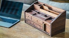 DIY Mid Century Modern Desk Organizer || How To Build - Woodworking