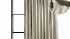 HPD Half Price Drapes Faux Linen Room Darkening Curtains - 84 Inches Long Extra Wide Luxury Linen Curtains for Bedroom & Living Room (1 Panel), 100W X 84L, Oatmeal