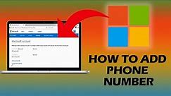 How to Add Phone Number to Microsoft Account (QUICK TUTORIAL)
