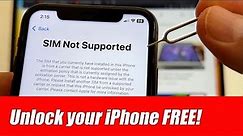 SIM not supported? How to unlock iPhone to any carrier 100% FREE