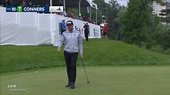 Corey conners sinks a 24 foot birdie putt at rbc canadian