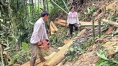Sawing wood to prepare to build a Farm.