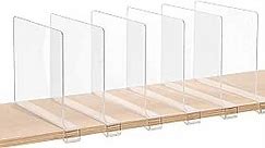 Clear Acrylic Shelf Dividers, Closets Shelf and Closet Separator for Organization in Bedroom, Kitchen and Office Shelves (6 Pack)
