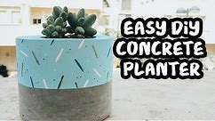 How to Make Concrete Pot and paint it with acrylic paint - DIY Concrete Planter