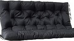 Outdoor Swing Cushions,2-3 Seat Swing Cushions for Outdoor Furniture,Garden Benches, Swings, and Sofas,with 8 Straps (Black,60 * 40 * 3in)