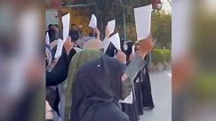 Protesters gather outside Afghan university