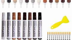 SEISSO Wood Furniture Repair Kit,Wood Scratch Repair,12 Wooden Furniture Fillers with 8 Repair Markers & 8 Wax Sticks for Furniture Touch up Scratches, Stains, Tables, Desks, Wooden Floors, Carpenters