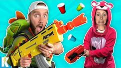 Nerf Fortnite Obstacle Course + Costume Gear Test in Real Life! KidCity