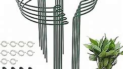 10Pack Plant Support Stakes,Half Round Durable Garden Stakes Plant Cage,Metal Plant Supports for Plants,Hydrangea,Tomato Cage,Rose,Peony,Large Support for Indoor and Outdoor Plants10 Wx23.6 H
