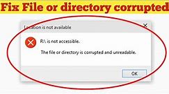 The File Or Directory Is Corrupted Or Unreaded Hard Drive Won't Open Problem Solved