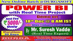 POWER BI Online Training @ DURGASOFT