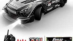 LFOLUSU Remote Control Car RC Drift Car 1:16 Scale 4WD RC Car with LED Lights 2.4GHz 30km/h RTR High Speed Racing Sport Toy Car for Adults Boys Girls Kids Gift 2Pcs Rechargeable Battery