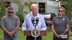 Biden tours storm damage, says he approved major disaster declaration