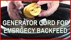 Generator Backfeed Cord for emergency power (4 prong to 3 prong)