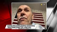 Recalled washing machine explodes and it's all caught on camera