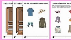 Cut and Stick Weather and Clothes Worksheet