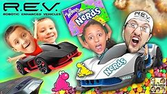 R.E.V. Cars Battle w/ NERDS CANDY All Over The Floor! (FGTEEV Mysterious Family Foggy Fun Mess!)