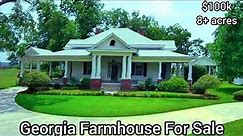 Georgia Farmhouse For Sale | $100k | 8+ acres | 2-Story Barn | Workshop | Georgia Real Estate