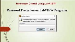 How to make a password protected LabVIEW Program