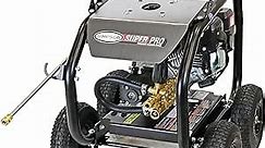Simpson SW3625SADS-S SuperPro Roll-Cage 3600 PSI Gas Pressure Washer, 2.5 GPM AAA Triplex Plunger Pump, CRX210 Engine, Spray Gun and Insulated Wand, 5 QC Nozzles, 5/16-in. x 25-ft. Hose, 49-State
