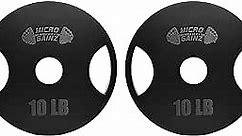 Micro Gainz Steel Olympic Barbell Weight Set of 2 Plates, 2.5lb, 5lb or 10lb, Plate Set Designed for Strength Training & Loading Bar Weights, Made in USA